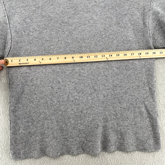 Free People Turtleneck Sweater Women XS Gray Oversize Boxy Boho Dropped Shoulder - Picture 6 of 11
